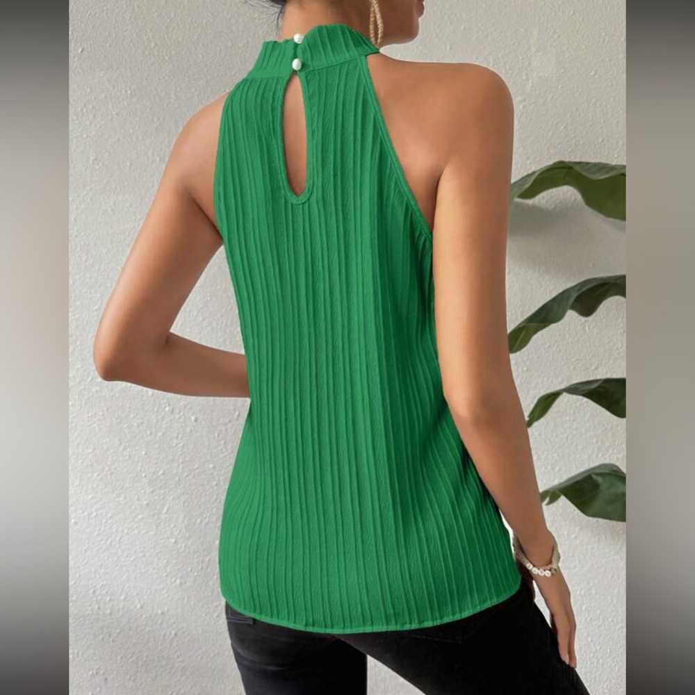 Elegant Green Halter Top - Picture 3 of 7